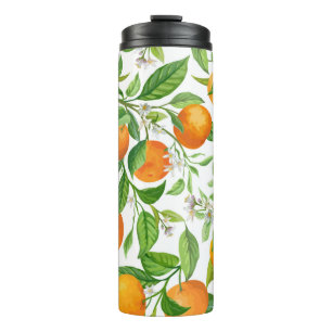 Mandarin Fruit Seamless Tropical Pattern, Colourfu Thermal Tumbler