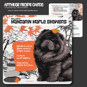 MANDARIN MAPLE SKEWERS Art Muse Recipe Card  -CHOW