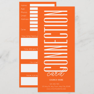 Mandarin Orange Church Connection Card