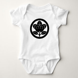 Mandarin orange in a circle baby bodysuit