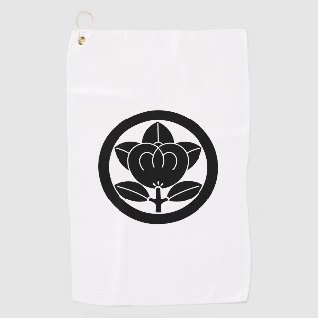 Mandarin orange in a circle golf towel (Front)