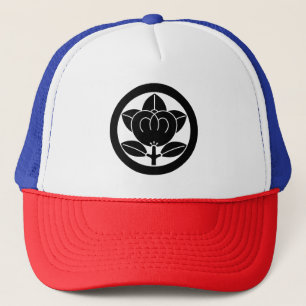 Mandarin orange in a circle trucker hat