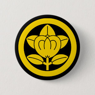Mandarin orange in circle 6 cm round badge