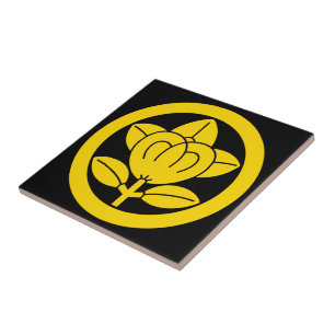 Mandarin orange in circle ceramic tile