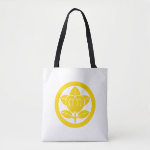 Mandarin orange in circle tote bag