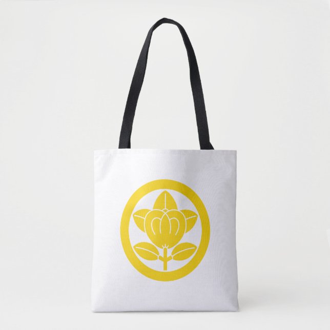 Mandarin orange in circle tote bag (Front)