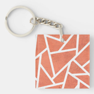 Mandarin orange mosaic pattern key ring