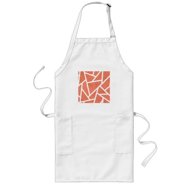 Mandarin orange mosaic pattern long apron (Front)