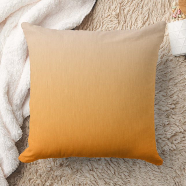 Mandarin Orange Ombre Subtle Lines Cushion (Blanket)