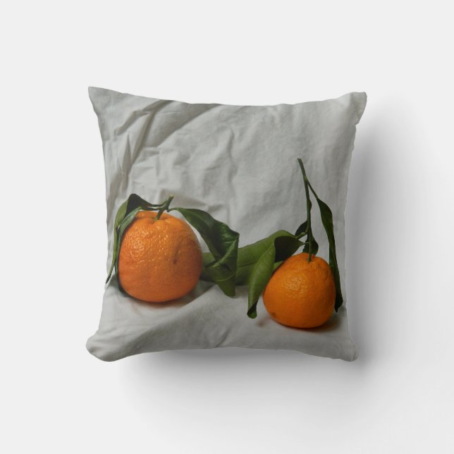 Mandarin Orange Throw Pillow (Front)