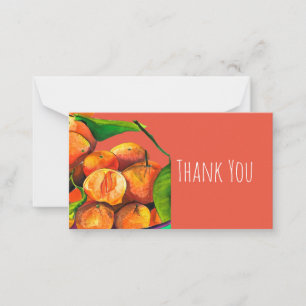 Mandarin orange watercolor fruit art card