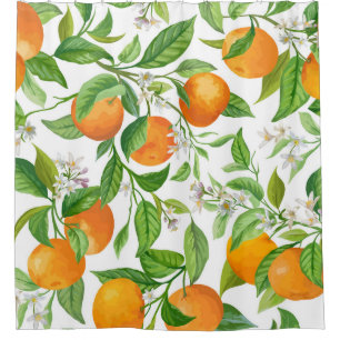 Mandarin: Tropical Colourful Pattern Shower Curtain