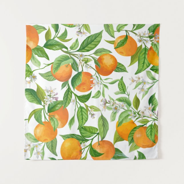 Mandarin: Tropical Colourful Pattern Tapestry (Front)