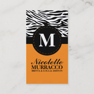 Mandarin Wild Zebra Print Mummy Calling Card /