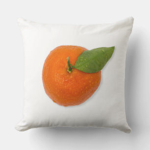 Mandarin with green leaf cushion