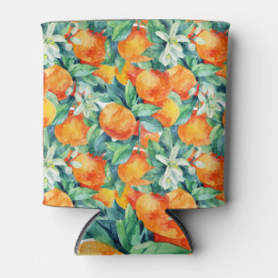 Mandarine Orange: Watercolor Retro Illustration Can Cooler
