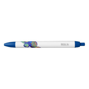 Mandarinfish cartoon illustration black ink pen