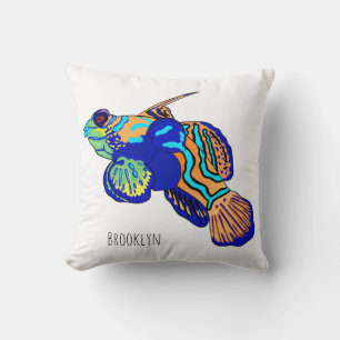 Mandarinfish cartoon illustration cushion