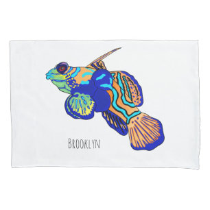 Mandarinfish cartoon illustration pillowcase