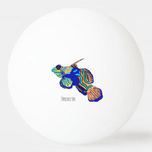 Mandarinfish cartoon illustration  ping pong ball