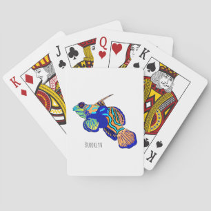 Mandarinfish cartoon illustration  playing cards
