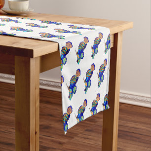 Mandarinfish cartoon illustration   short table runner