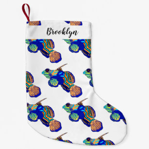 Mandarinfish cartoon illustration small christmas stocking