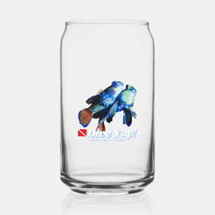 Mandarinfish couple can glass