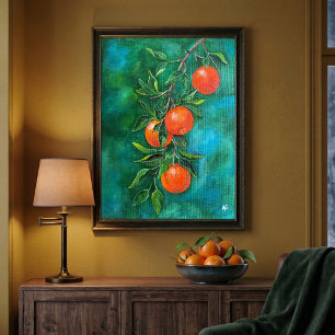 Mandarins on a Winter's Night by Alfred Fox Poster