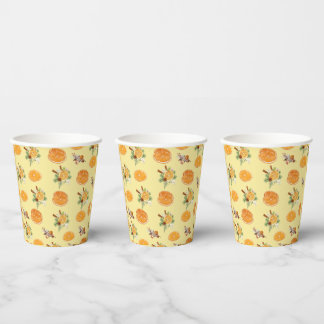 Mandarins Pattern Paper Cups