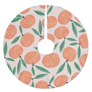 Mandarins vintage: repeating fruit texture. brushed polyester tree skirt