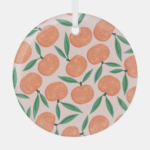 Mandarins vintage: repeating fruit texture. glass tree decoration