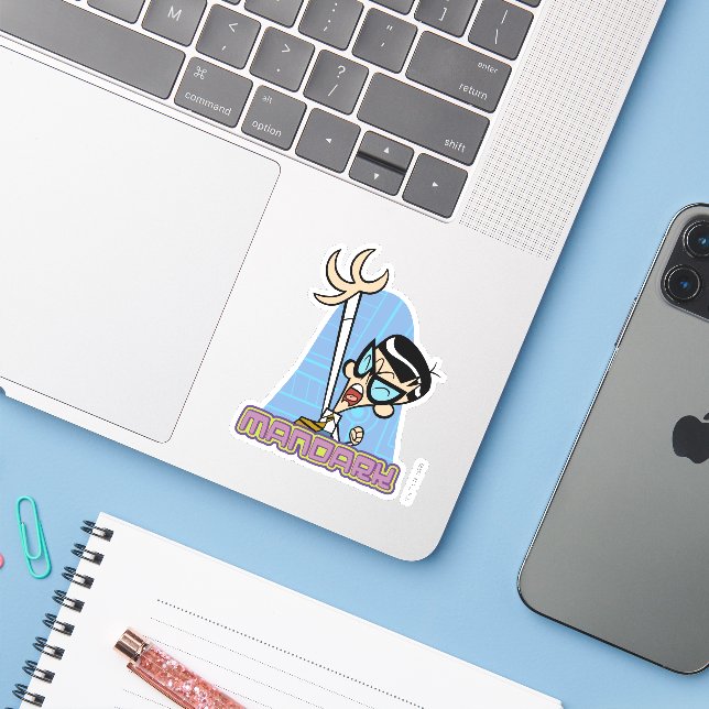 Mandark Character Name Graphic (Laptop w/ iPhone)