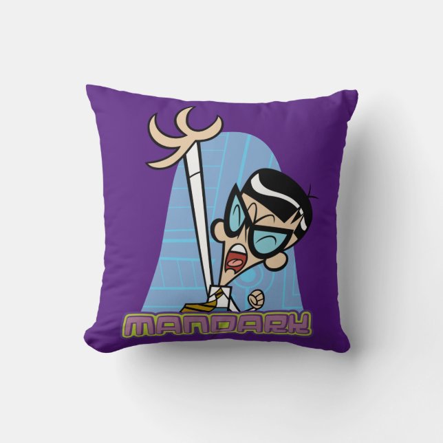 Mandark Character Name Graphic Cushion (Front)