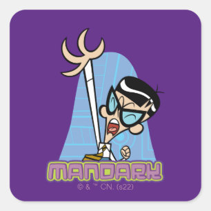 Mandark Character Name Graphic Square Sticker