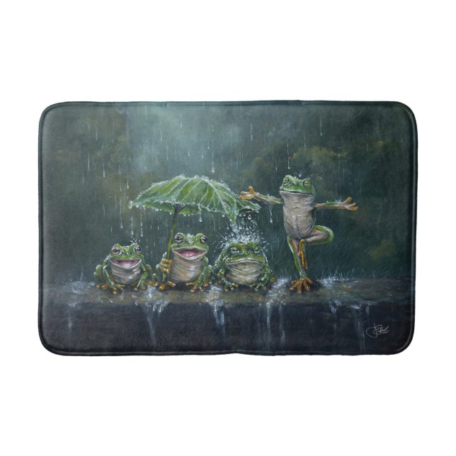 ""Mandatory Fun" hand painted Bath Mat (Front)