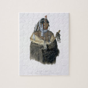 Mandeh-Pahchu, a Young Mandan Indian, plate 24 fro Jigsaw Puzzle