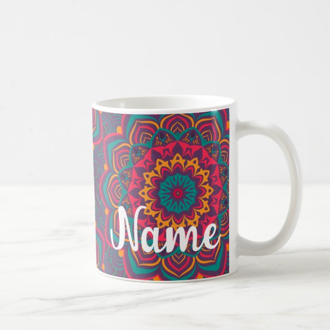 Mandela, BOHO, Hippy Groovy Coffee Mug, Cup (Right)