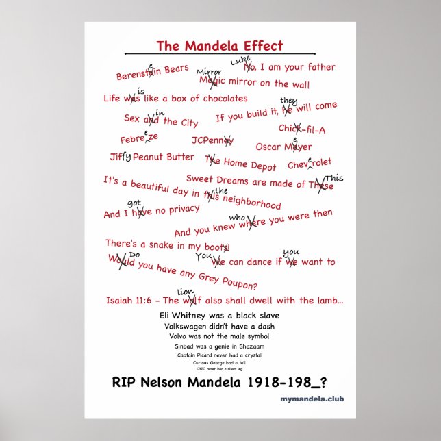 Mandela Effects Poster (Front)