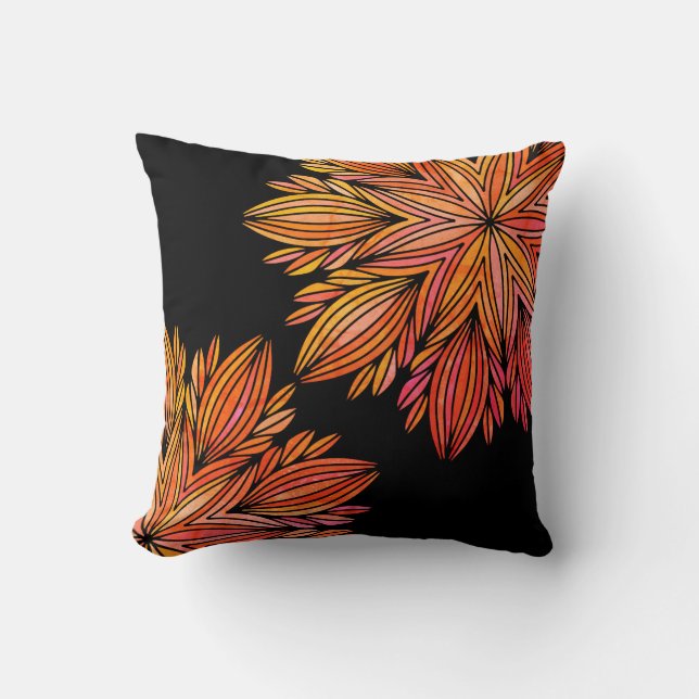 Mandela Orange Black Designer Cushion (Front)