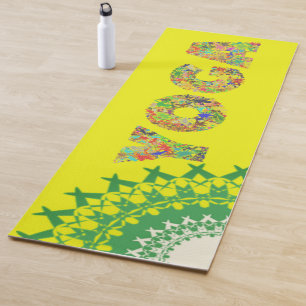 Mandela Yoga Image Bright Yellow Yoga Mat