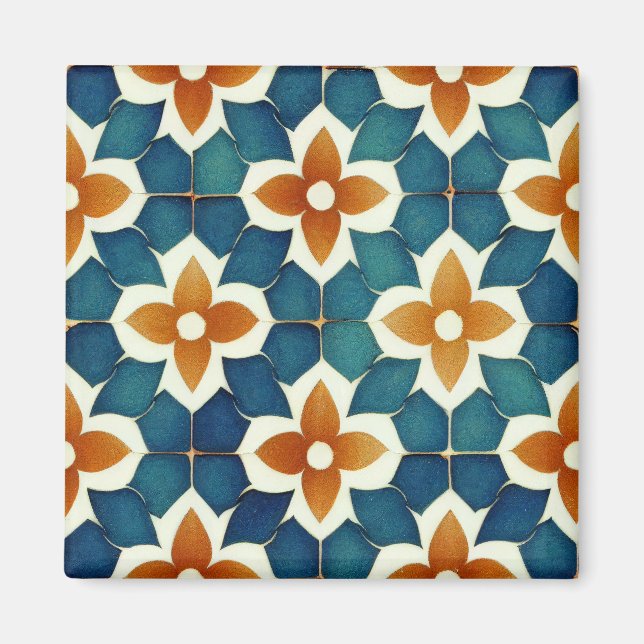 Mandelbrat Moroccan Tile Pattern Magnet (Front)