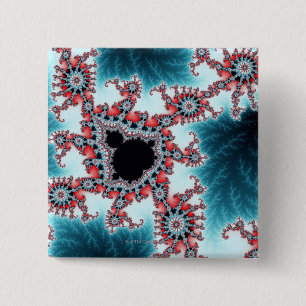 Mandelbrot 7 15 cm square badge
