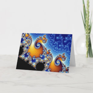 Mandelbrot Blue Double Spiral Fractal Card