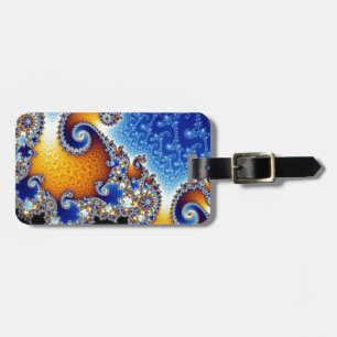 Mandelbrot Blue Double Spiral Fractal Luggage Tag