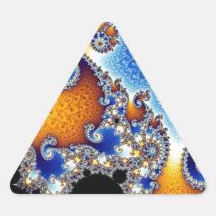 Mandelbrot Blue Double Spiral Fractal Triangle Sticker