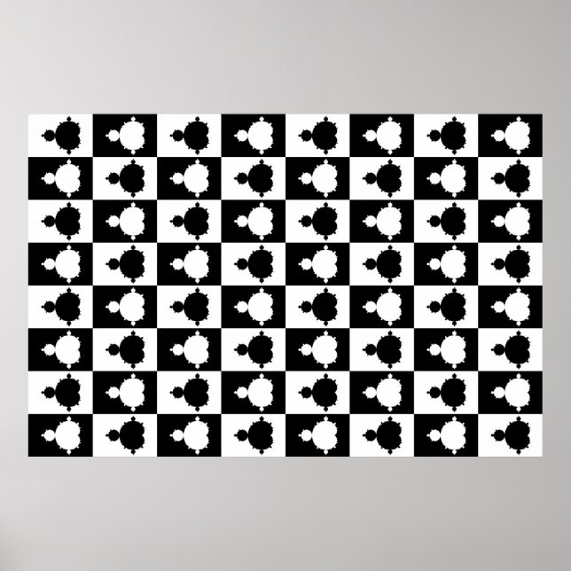 Mandelbrot Chess Board Poster (Front)