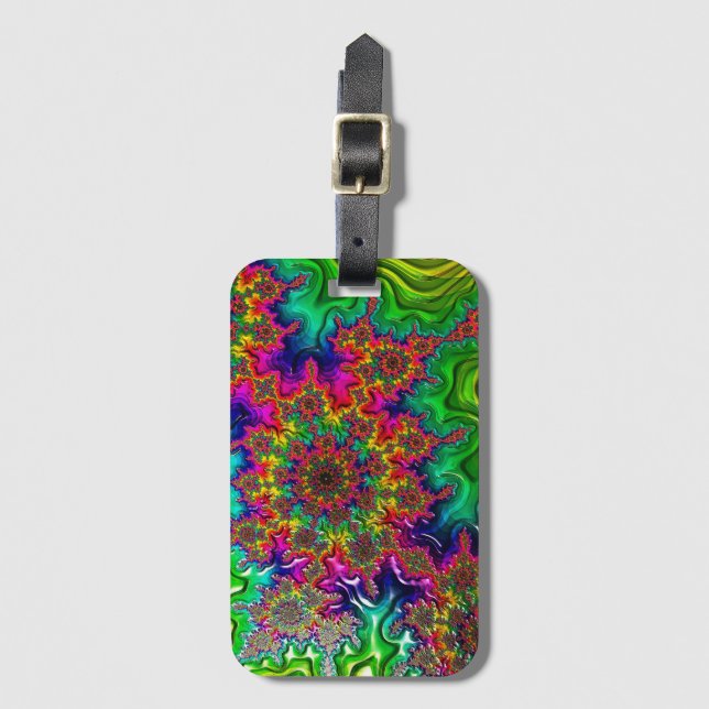 Mandelbrot Colour Explosion Luggage Tag (Front Vertical)