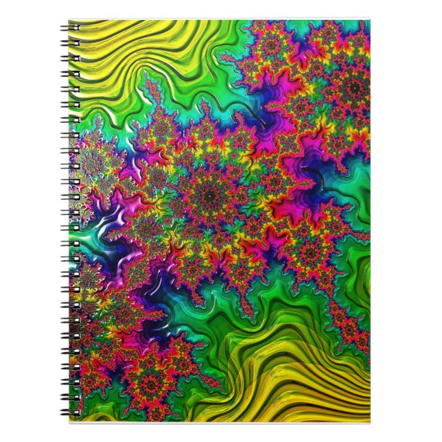 Mandelbrot Colour Explosion Spiral Notebook (Front)