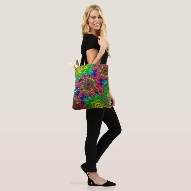 Mandelbrot Colour Explosion Tote Bag (On Model)